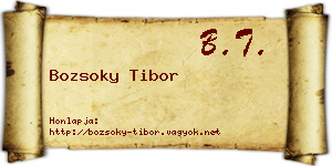 Bozsoky Tibor névjegykártya